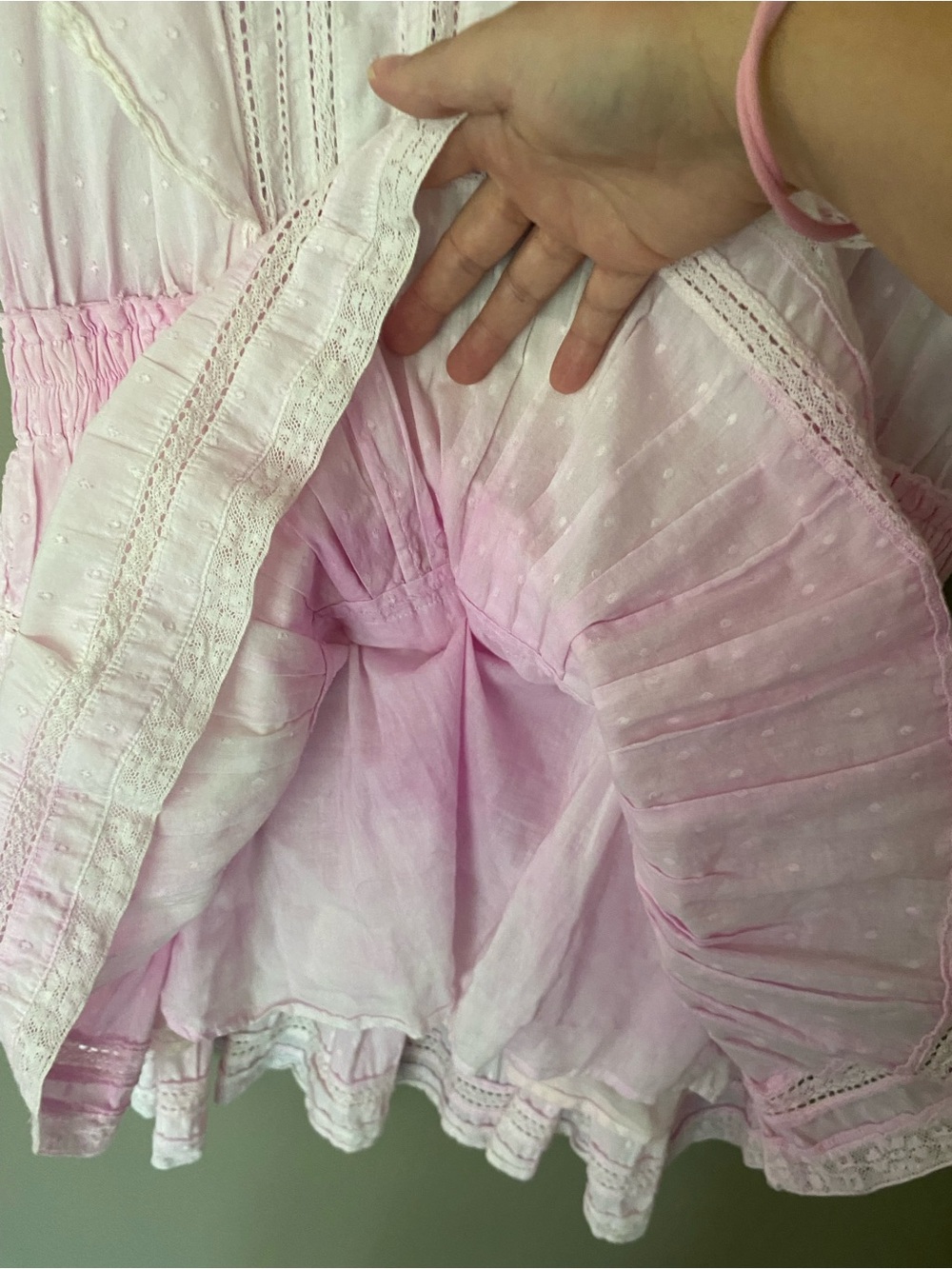 LOVESHACKFANCY 💖 Natasha Dress Island Peony Pink Hand Tie Dye Ruffle Coquette S - Picture 11 of 12